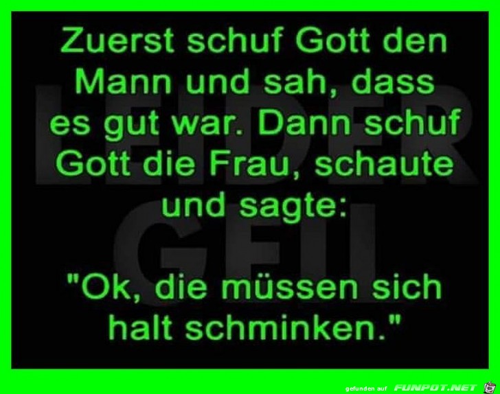 Gott schuf zuerst