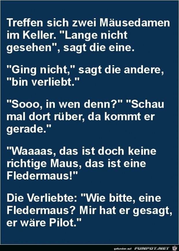 treffen sich zwei Mausedamen im Keller.... treffen sich zwei Mausedamen im Keller....