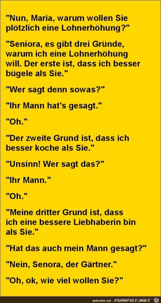 Lohnerhöhung.... Lohnerhöhung....