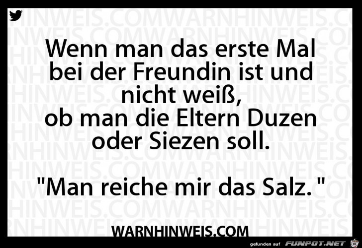 Das erste mal bei den Schwiegereltern Das erste mal bei den Schwiegereltern
