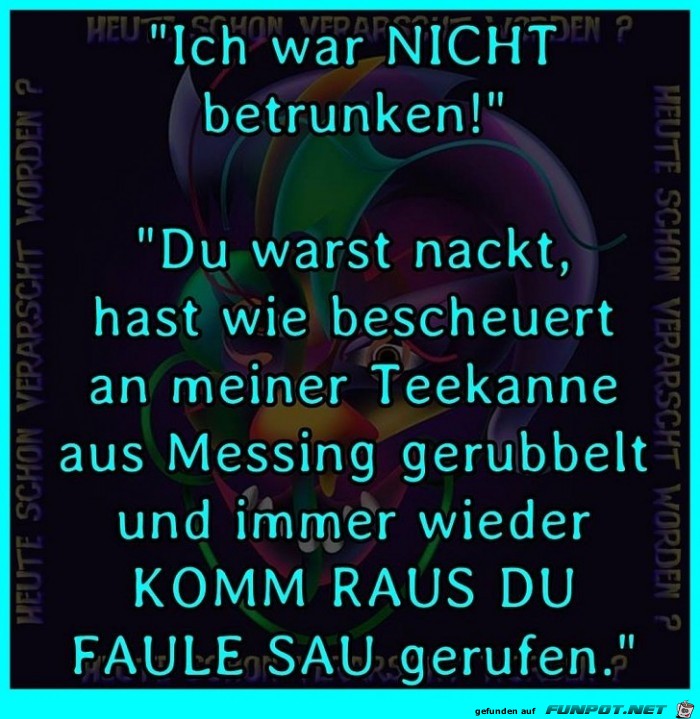Ich war nicht betrunken Ich war nicht betrunken