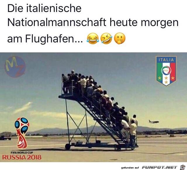 Die Italienische Mannschaft am Flughafen Die Italienische Mannschaft am Flughafen