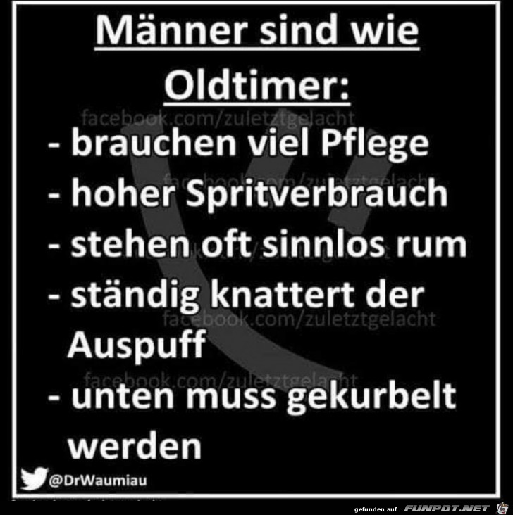 Männer sind wie Oldtimer Männer sind wie Oldtimer