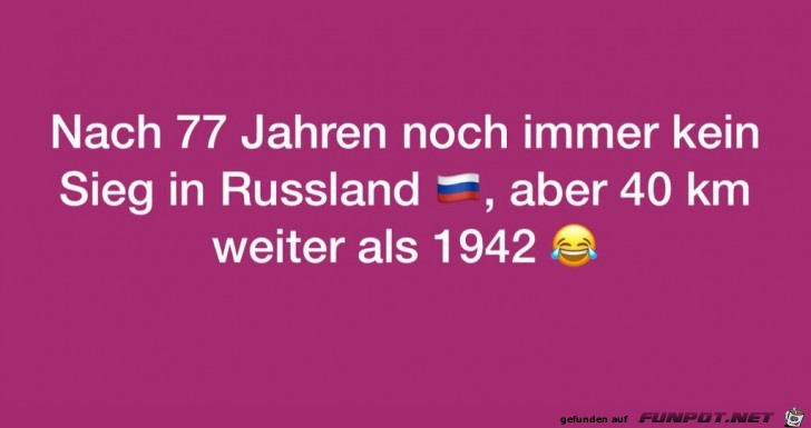 Immer noch kein Sieg in Russland Immer noch kein Sieg in Russland