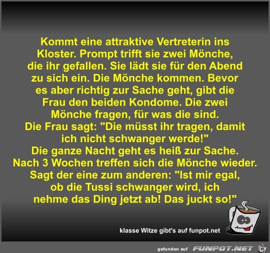Kommt eine attraktive Vertreterin ins Kloster Kommt eine attraktive Vertreterin ins Kloster