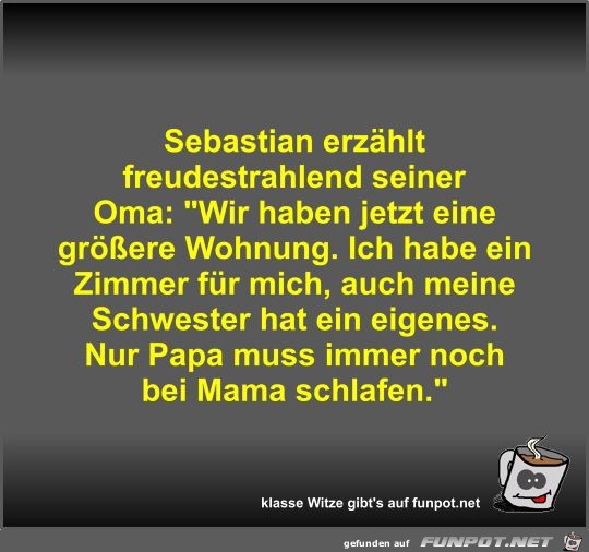 Sebastian erzählt freudestrahlend seiner Oma Sebastian erzählt freudestrahlend seiner Oma