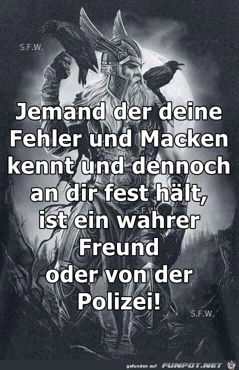 Jemand der deine Fehler und Macken