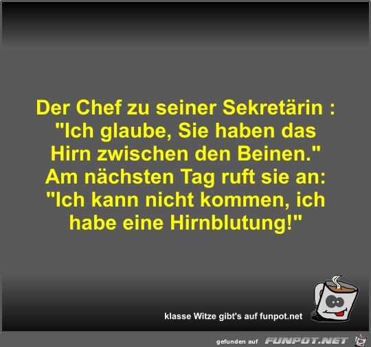 Der Chef zu seiner Sekretrin 