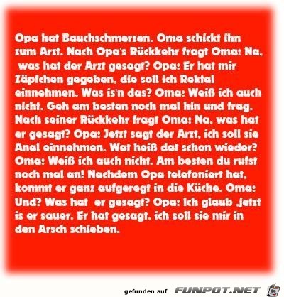 Opa hat Bauchschmerzen Opa hat Bauchschmerzen