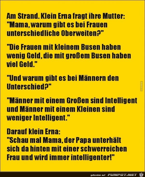 am Strand. Klein Erna fragt die Mutter:...... am Strand. Klein Erna fragt die Mutter:......