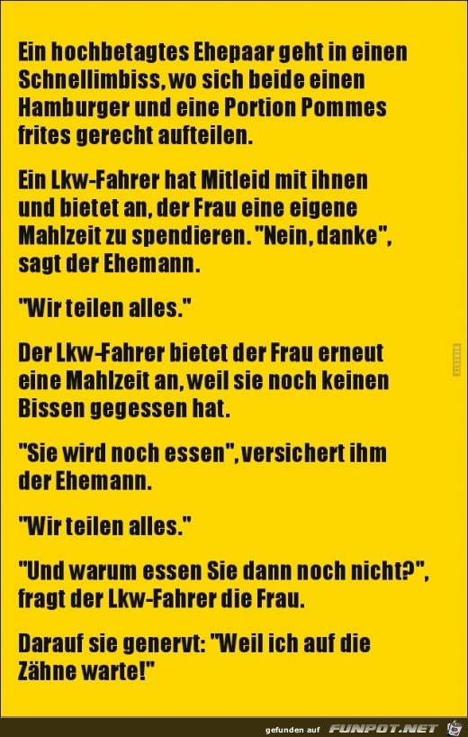 lteres Ehepaar im Schnellimbiss..