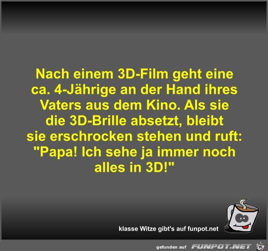 Nach einem 3D-Film geht eine ca Nach einem 3D-Film geht eine ca