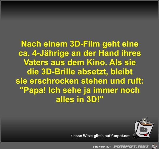 Nach einem 3D-Film geht eine ca