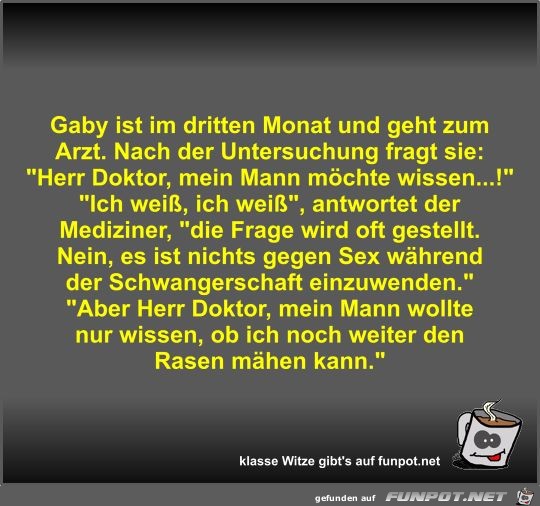 Gaby ist im dritten Monat und geht zum Arzt Gaby ist im dritten Monat und geht zum Arzt