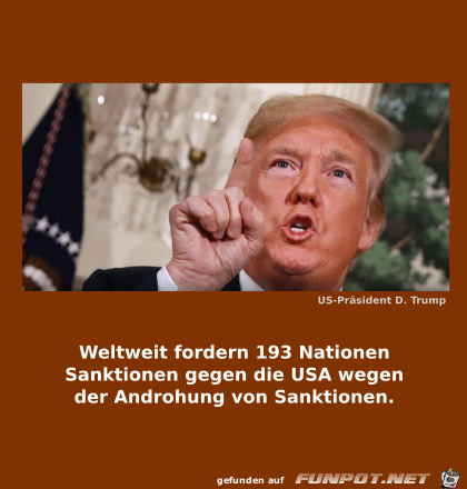 Drohung gegen Sanktionen Drohung gegen Sanktionen