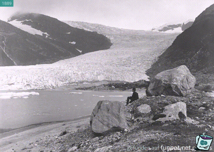 Glacier Engabrin Norwegen 1889 - 2010