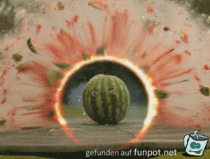 Zeitraffer-Melonenexplosion Zeitraffer-Melonenexplosion