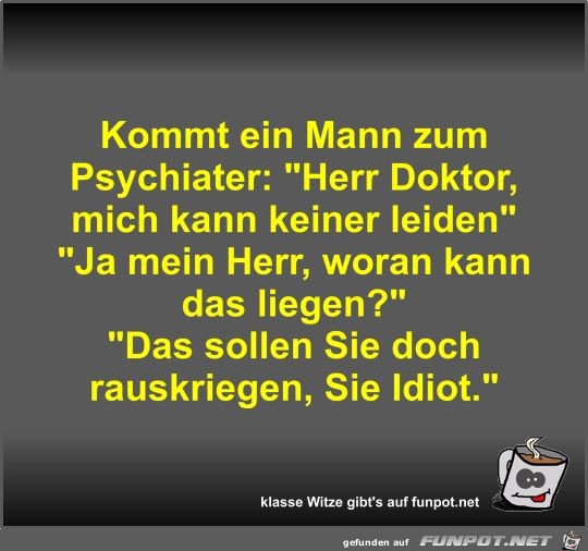 Kommt ein Mann zum Psychiater