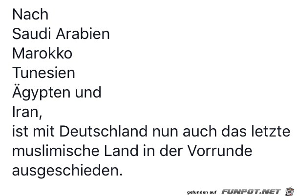 Deutschland ist auch ausgeschieden