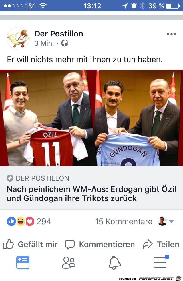 Erdogan gibt Trikots zurck