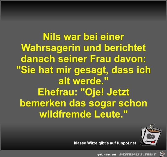 Nils war bei einer Wahrsagerin und berichtet danach seiner Nils war bei einer Wahrsagerin und berichtet danach seiner