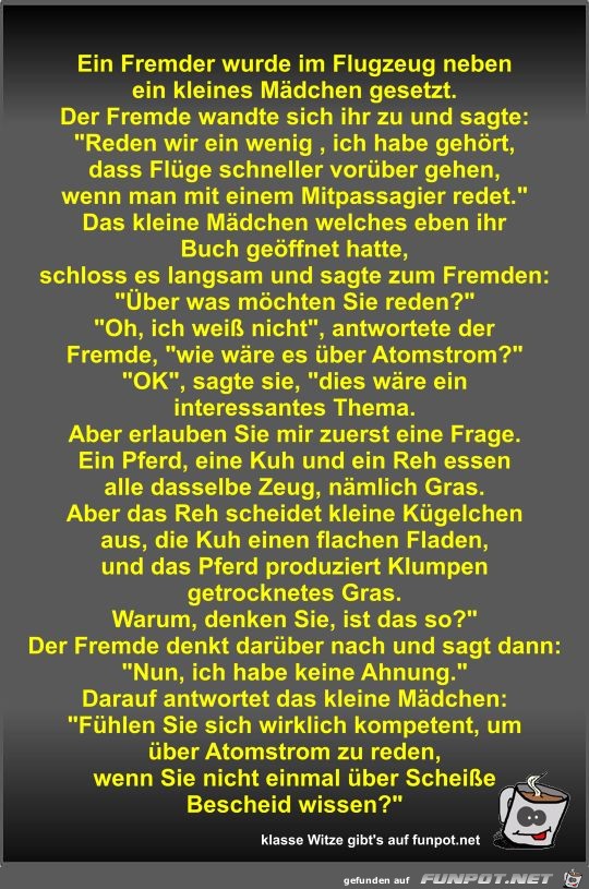 Ein Fremder wurde im Flugzeug neben ein kleines Mädchen... Ein Fremder wurde im Flugzeug neben ein kleines Mädchen...