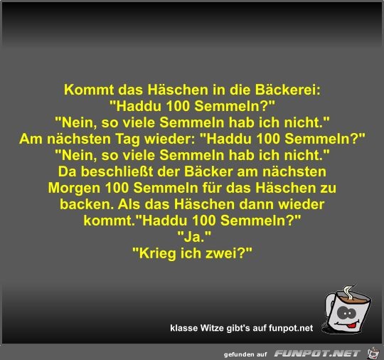 Kommt das Häschen in die Bäckerei Kommt das Häschen in die Bäckerei