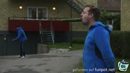 Gurken abschiessen mit Tennisball Gurken abschiessen mit Tennisball
