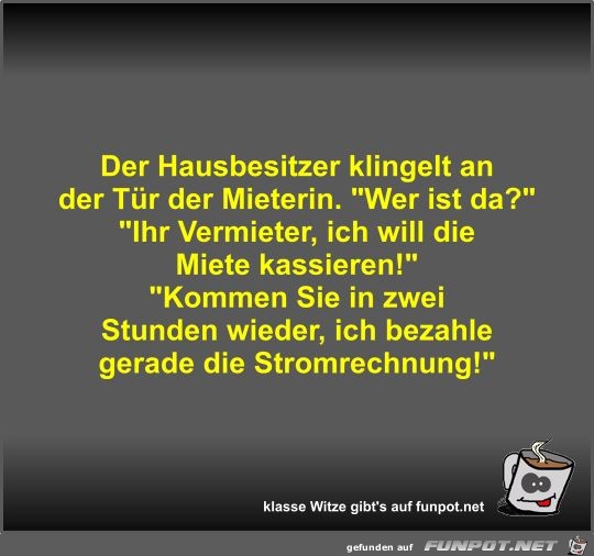 Der Hausbesitzer klingelt an der Tür der Mieterin Der Hausbesitzer klingelt an der Tür der Mieterin