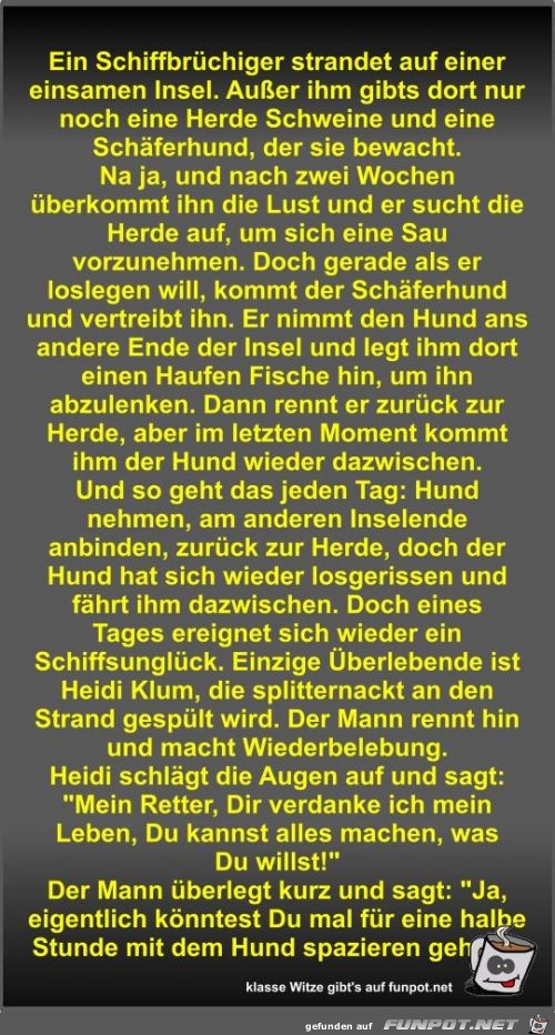 Ein Schiffbrüchiger strandet auf einer einsamen Insel Ein Schiffbrüchiger strandet auf einer einsamen Insel