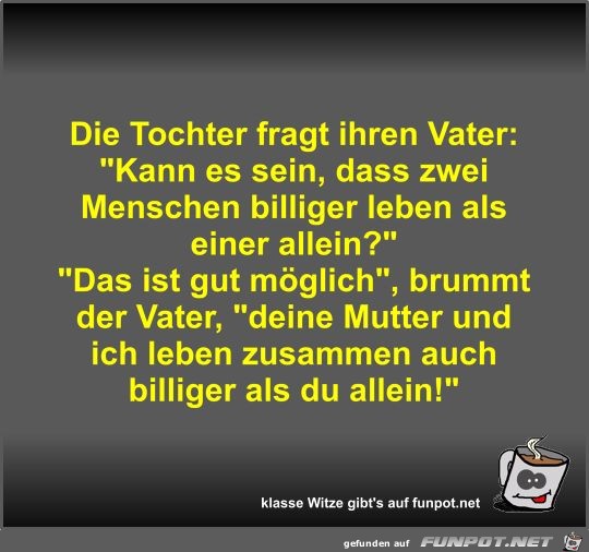 Die Tochter fragt ihren Vater