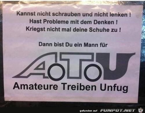 ein Mann für ATU ein Mann für ATU