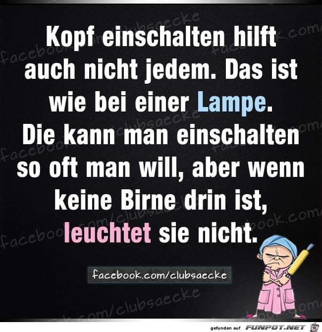 Kopf einschalten Kopf einschalten
