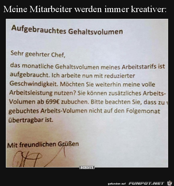 aufgebrauchtes Gehaltsvolumen.....