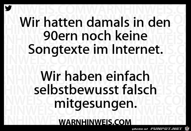 Songtexte in den 90ern Songtexte in den 90ern