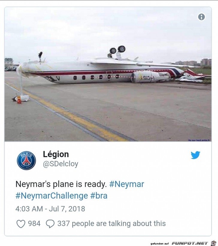 Neymar ist gelandet Neymar ist gelandet