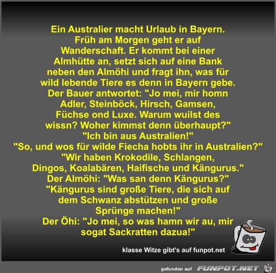 Ein Australier macht Urlaub in Bayern