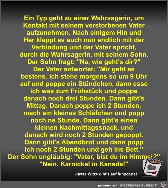 Ein Typ geht zu einer Wahrsagerin Ein Typ geht zu einer Wahrsagerin