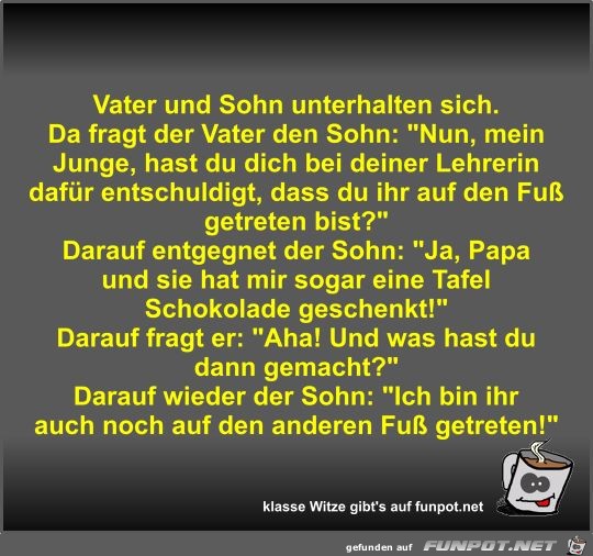 Vater und Sohn unterhalten sich Vater und Sohn unterhalten sich