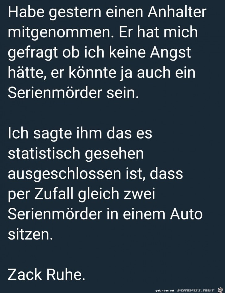 Anhalter mitgenommen Anhalter mitgenommen