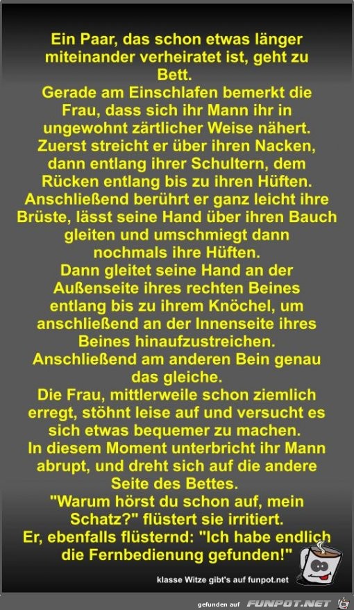 Ein Paar, das schon etwas länger miteinander verheiratet... Ein Paar, das schon etwas länger miteinander verheiratet...