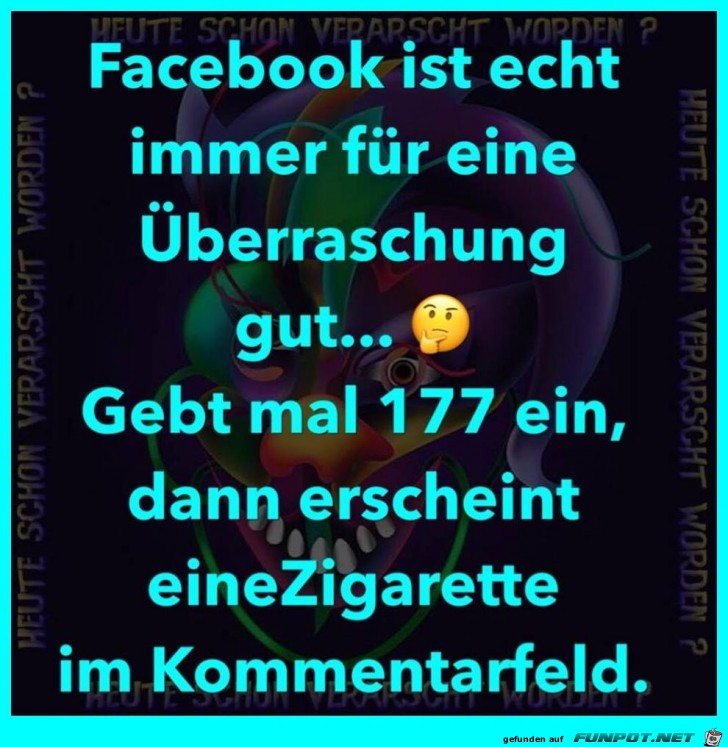 Überraschung bei Facebook Überraschung bei Facebook