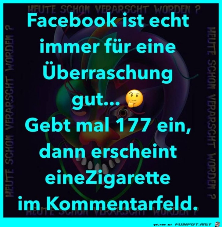 berraschung bei Facebook