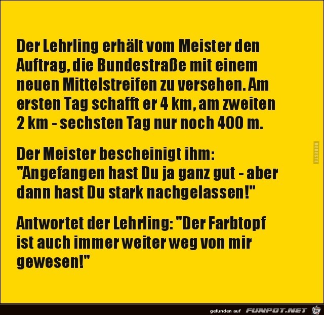 einen Auftrag vom Meister...