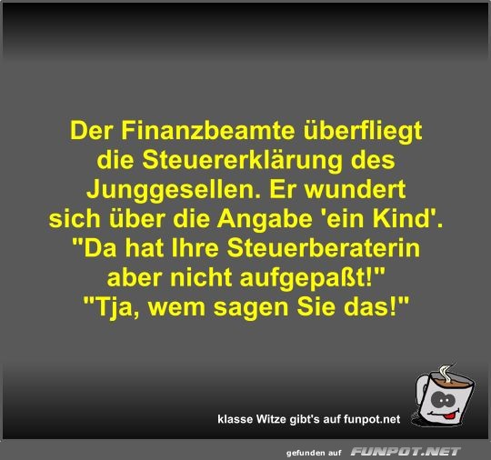 Der Finanzbeamte berfliegt die Steuererklrung des...