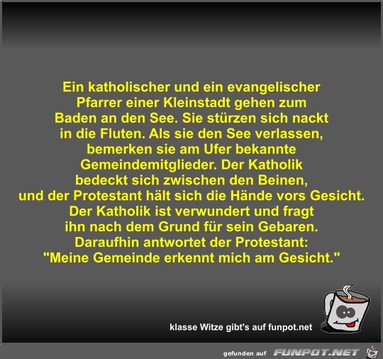 Ein katholischer und ein evangelischer Pfarrer einer...