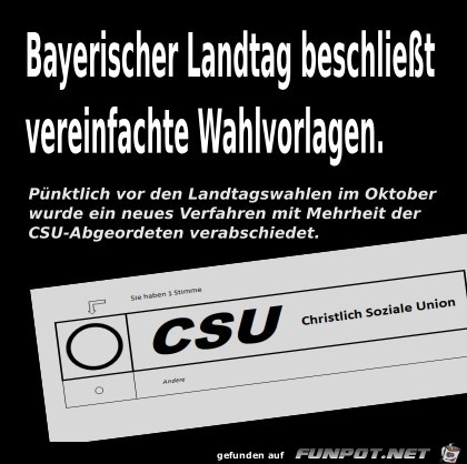 Neue Wahlvorlagen