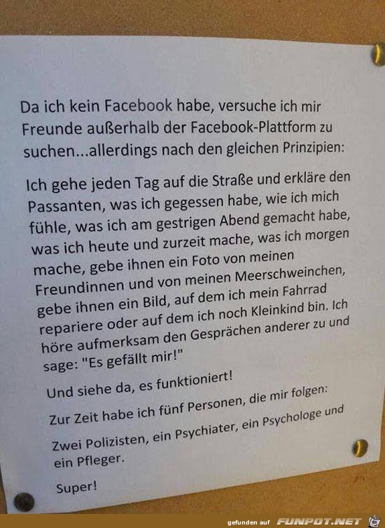 Ich habe gar kein Facebook