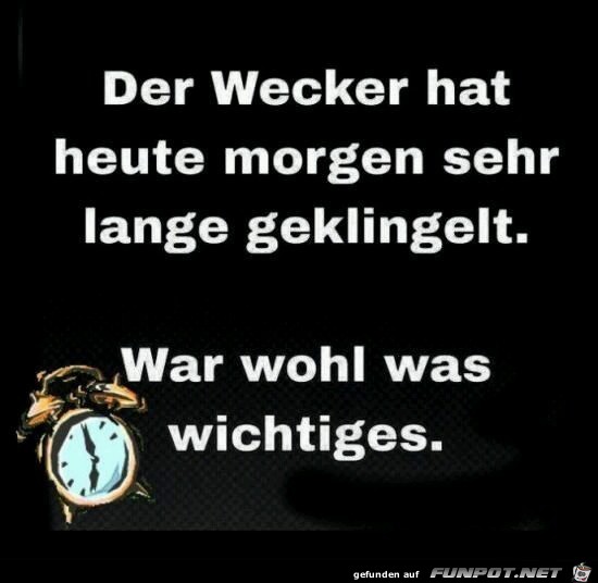 Wecker hat geklingelt Wecker hat geklingelt