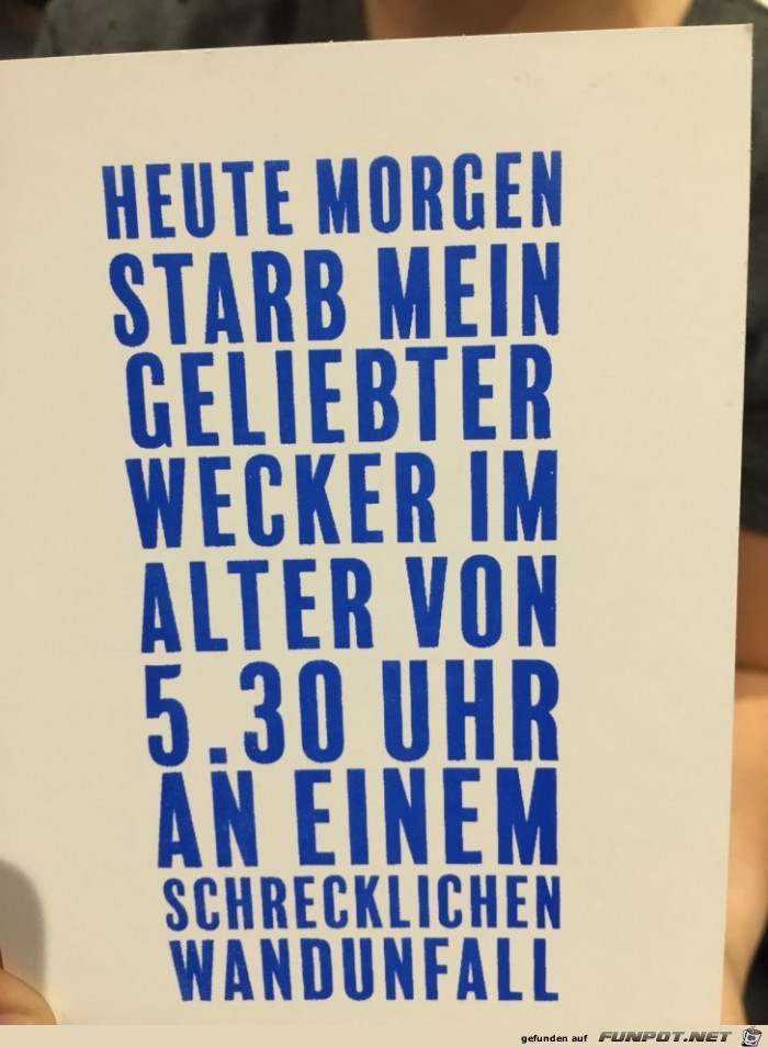 Mein Wecker ist gestorben Mein Wecker ist gestorben